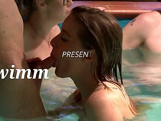 A big swimming pool party