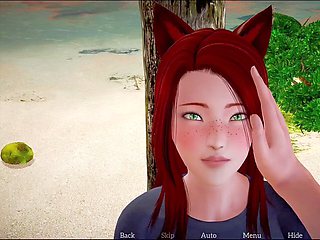 Hentai visual novel game with big natural tits and erotic stories