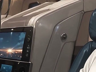 Masturbating on Airplane Then Giives the Hot Man a BJ