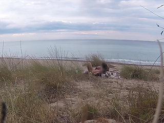 French Teacher Slut Blowjob Amateur on Nude Beach Front Stranger with Cumshot - Misscreamy
