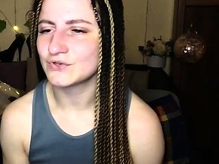 Cute amateur brunette naughty in solo jerking show on camera