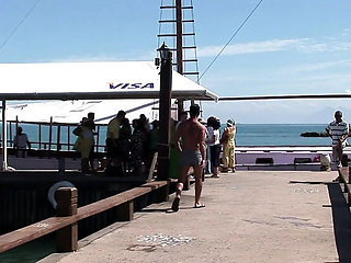Babalu gets her holes filled with cock while cruising the sea