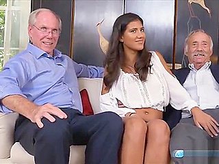 Lucky grandpa devouring tight teen 18+ pussy like a beast