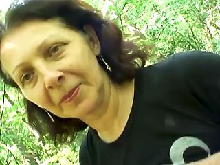 Francas Hairy Granny Hardcore Group Sex in Woods