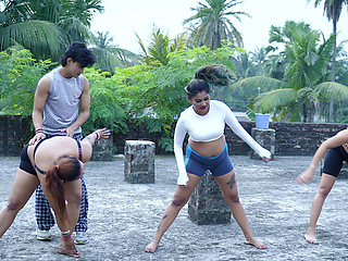 Desi Yoga Teacher Ko Sab Ladki Saath Saath Choda ( Hindi Audio ) Full Movie