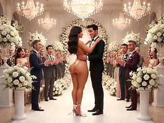 Cuckold Husband Watches Wedding Guests Touch Bride on All Fours &ndash; AI Hentai 3D Cartoon