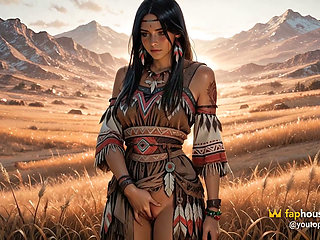 Native American Lakota Girl Is Ready to Ride 100 Miles for a Good Fuck in the Ai Adaptation for Columbus Day