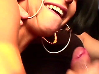 Small titted brunette teen sucks big dick in the car