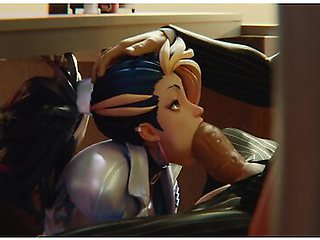 KDA warrior&rsquo;s eager mouth worships a thick cock in slow, teasing strokes