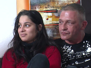 Sweet young Turkish girl in front of the camera for the first time