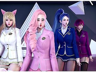 [mmd] Stayc - Ran2u Ahri Akali Kaisa Evelynn Seraphine Hot Kpop Dance Kda League Of Legends