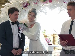 Bride&rsquo;s anal wedding with the bold master of ceremony while the groom to be watches