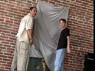 Three guys team up to fuck and cream a black slut