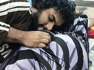 Desi Mallu Wife Big Ass Kissing Romance in Nighty - Hot Indian Couple