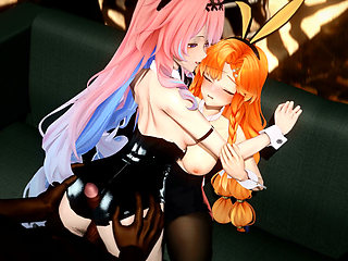Wuthering Waves - Sigrika and Denia Naughty Club Party Fuck - 3D Hentai Animations