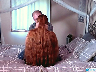 Redhead Rapunzel - Romantic Kissing & Hair Play - Long Red Hair Fetish