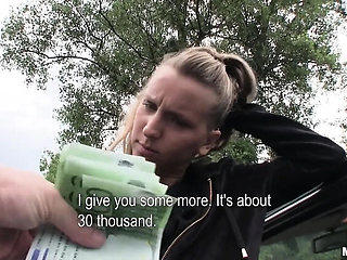 Blonde Teen GETS FUCKED in Parked Car &ndash; Huge Cock Ride & BJ