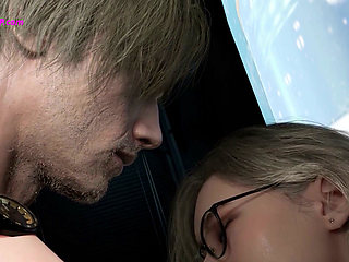 Leon Pushed Grace Against the Wall, Her Combat Gear Torn Open, and Slammed His Cock Deep Inside Her