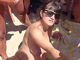 Frenchslut Bukkake On The Beach