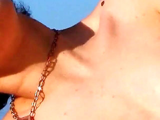 Skinny Milf Olly fucked by toyboy with thick lance on the beach